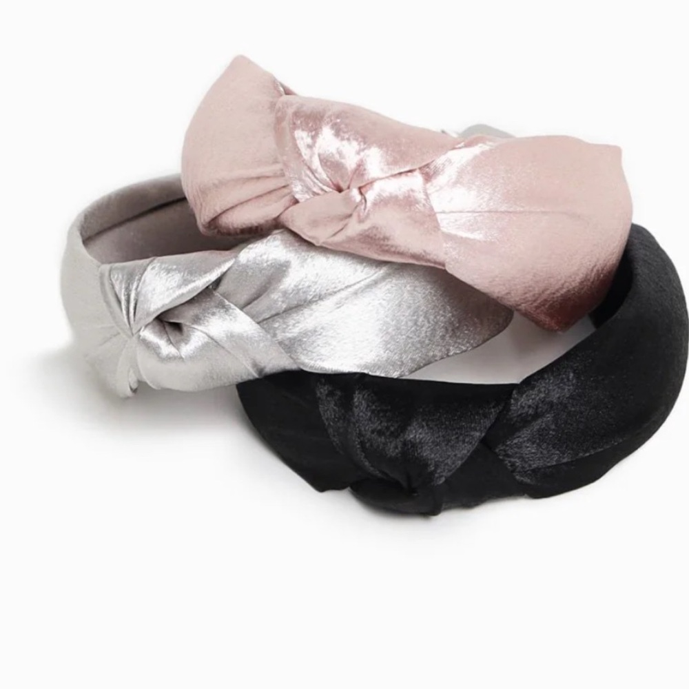 Elegant Women's Headband Set - Silver, Pink, and Black